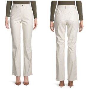 WeWoreWhat Danielle Bernstein Ivory High Waist Croc Ankle Flare Pants 29